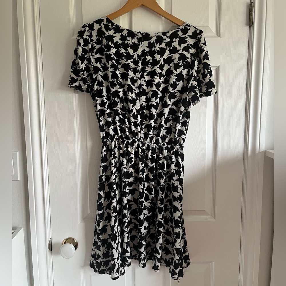 Black and White Bird Print Dress